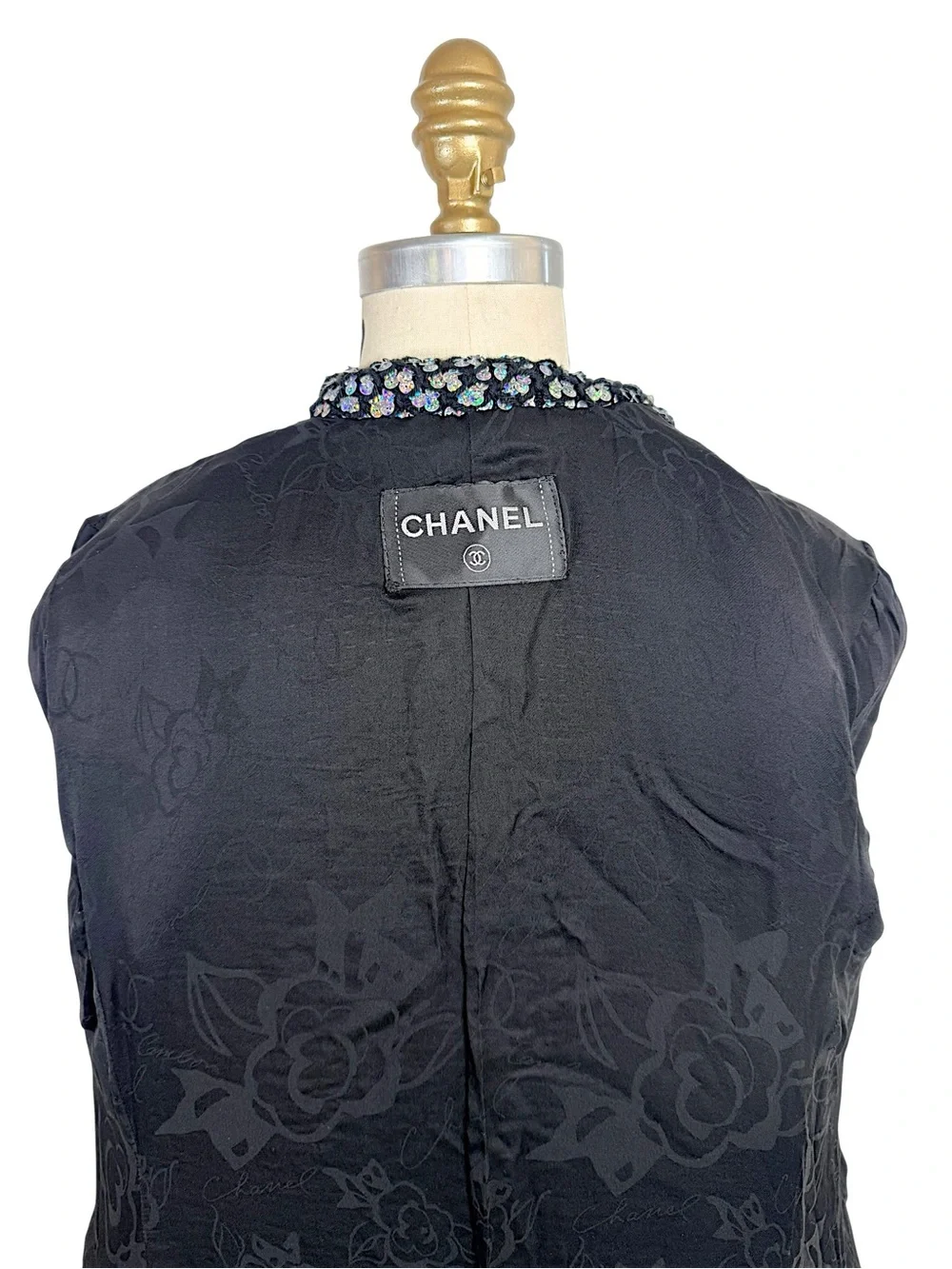 Chanel 10A Black Sequin Trim Jacket | Karl Lagerfeld